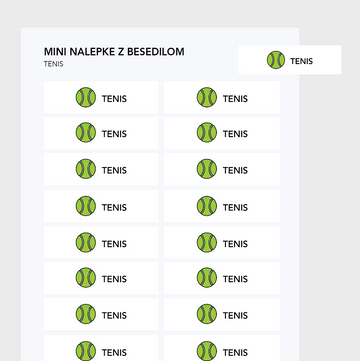 Nalepke z besedilom | tenis
