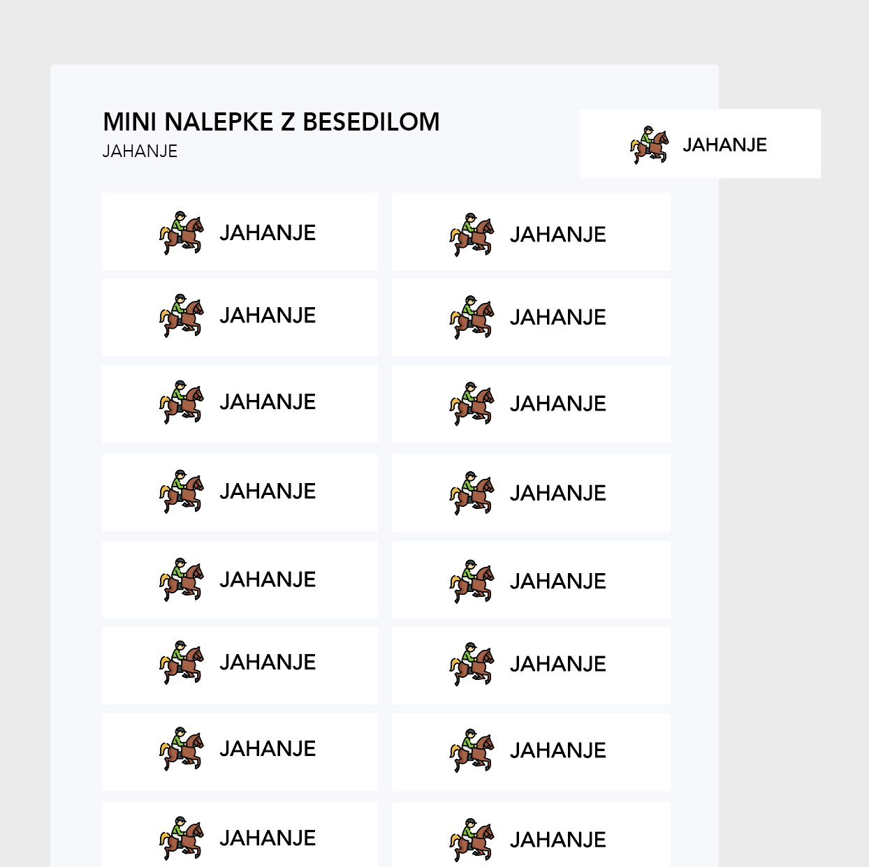 Nalepke z besedilom | jahanje