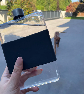 Ploščata steklenica za vodo | 0,5L + 2 pokrovčka