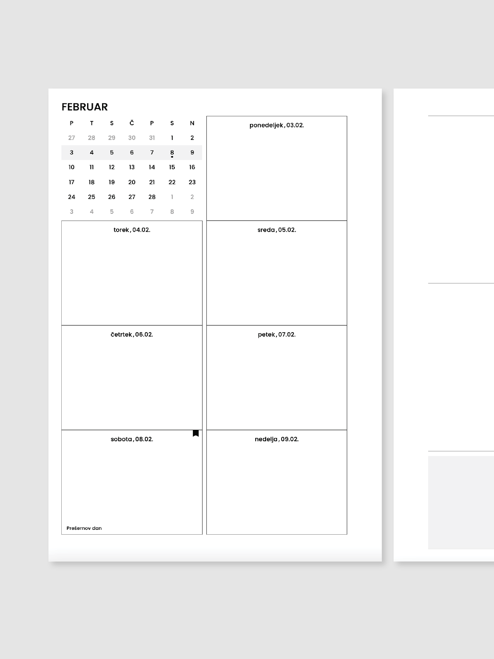 Tedenski razpored T1-3 | A5 inserti