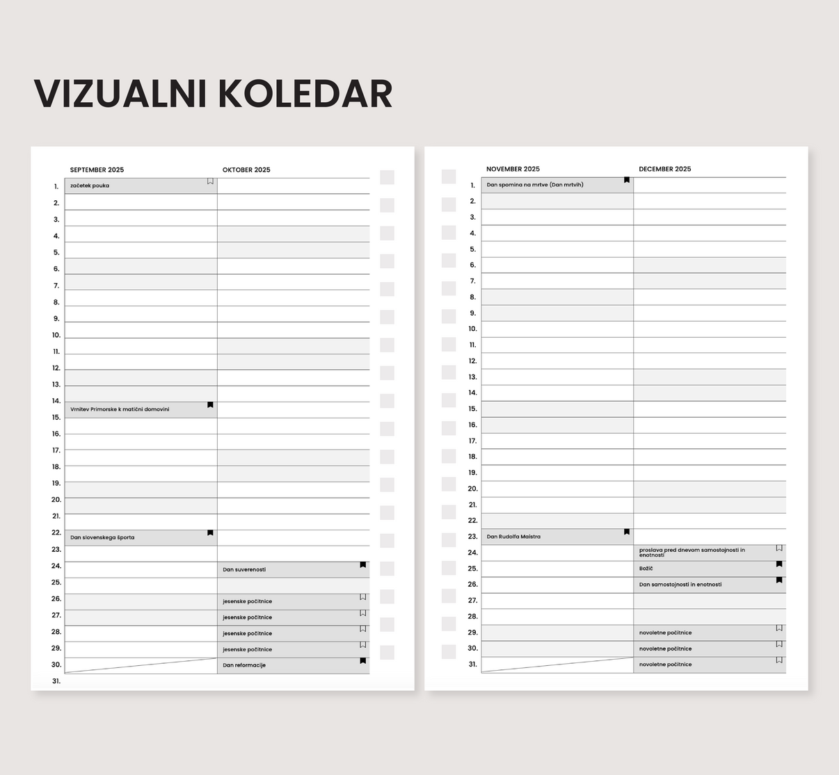 Vizualni koledar