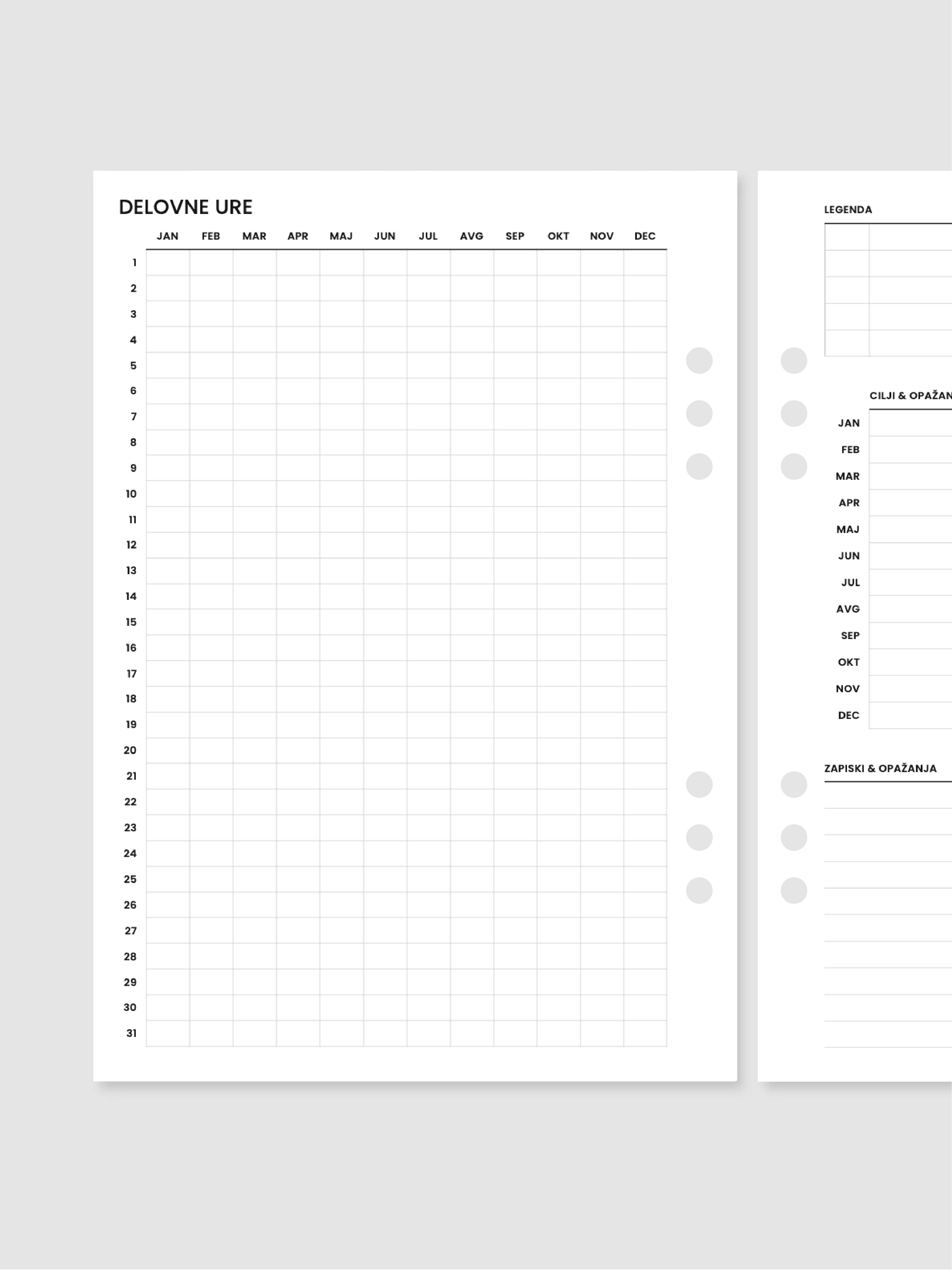 Delovne ure | A5 inserti