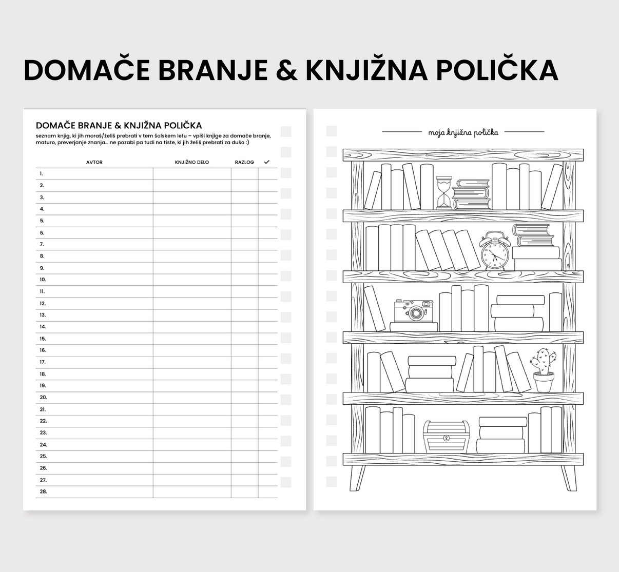 Domače branje & knjižna polička
