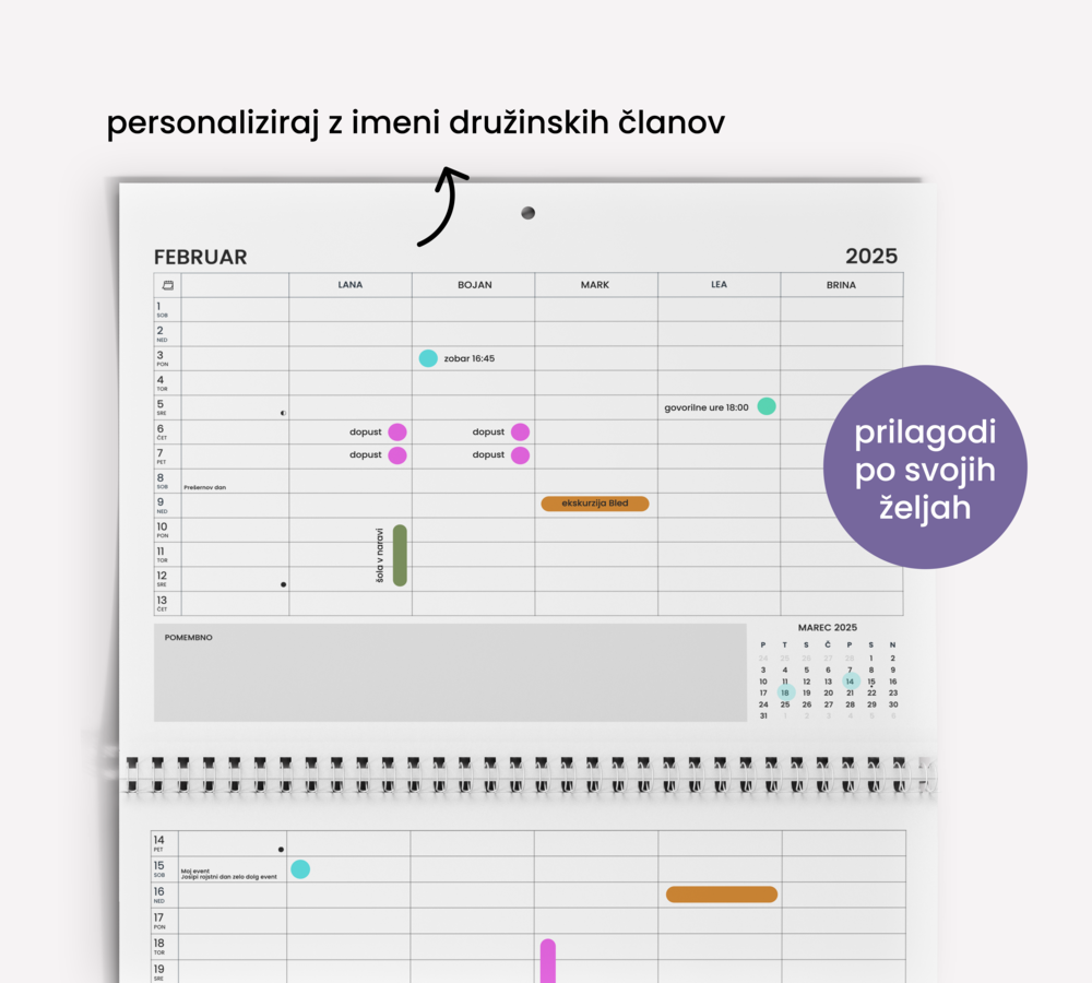 Personalized Family Calendar 2024/25 | Aphrodite