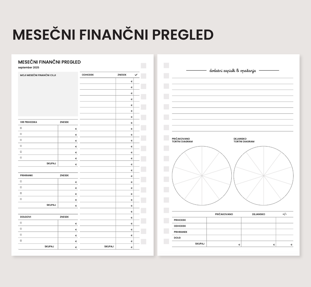 Mesečni finančni pregled