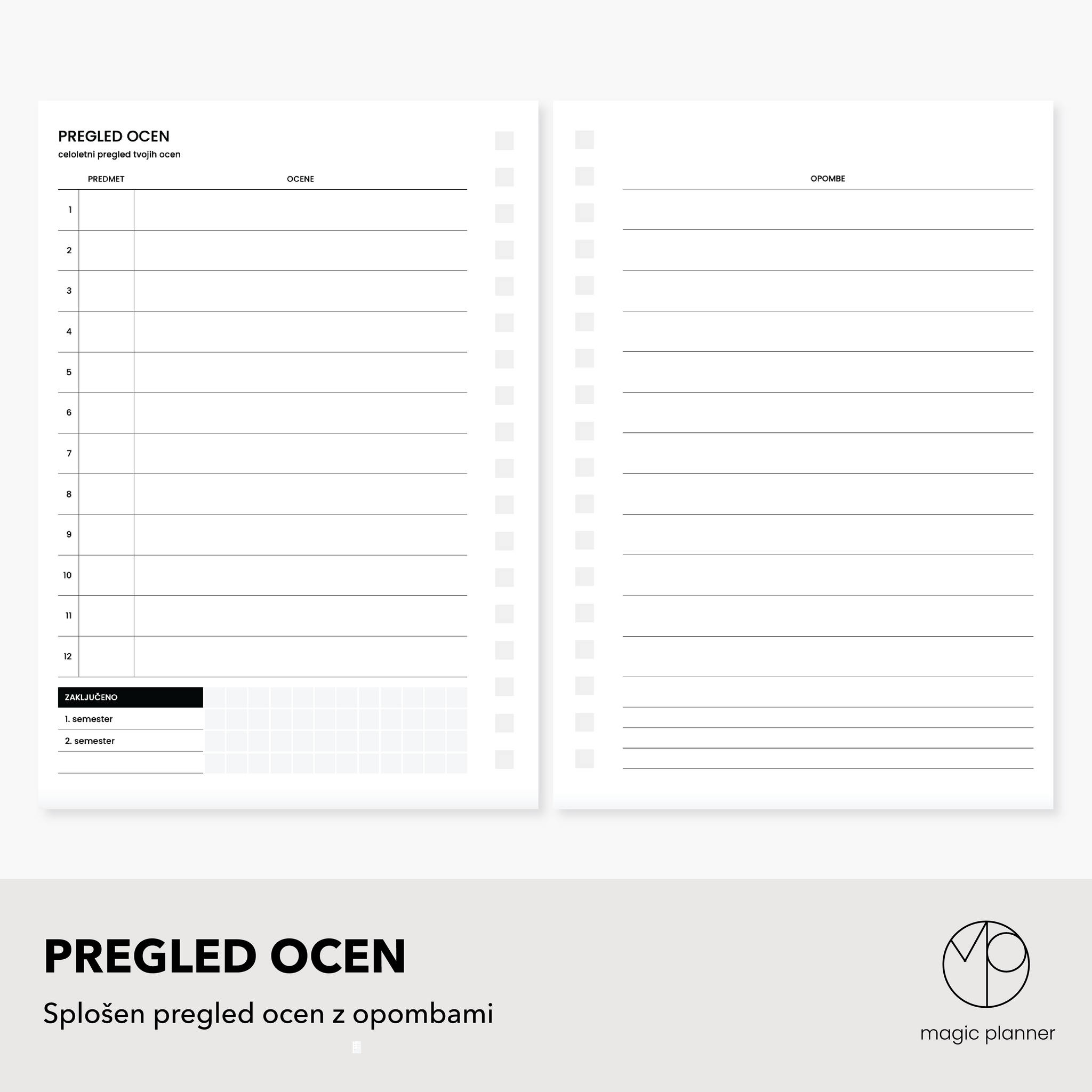 Inserti | seznam ocen