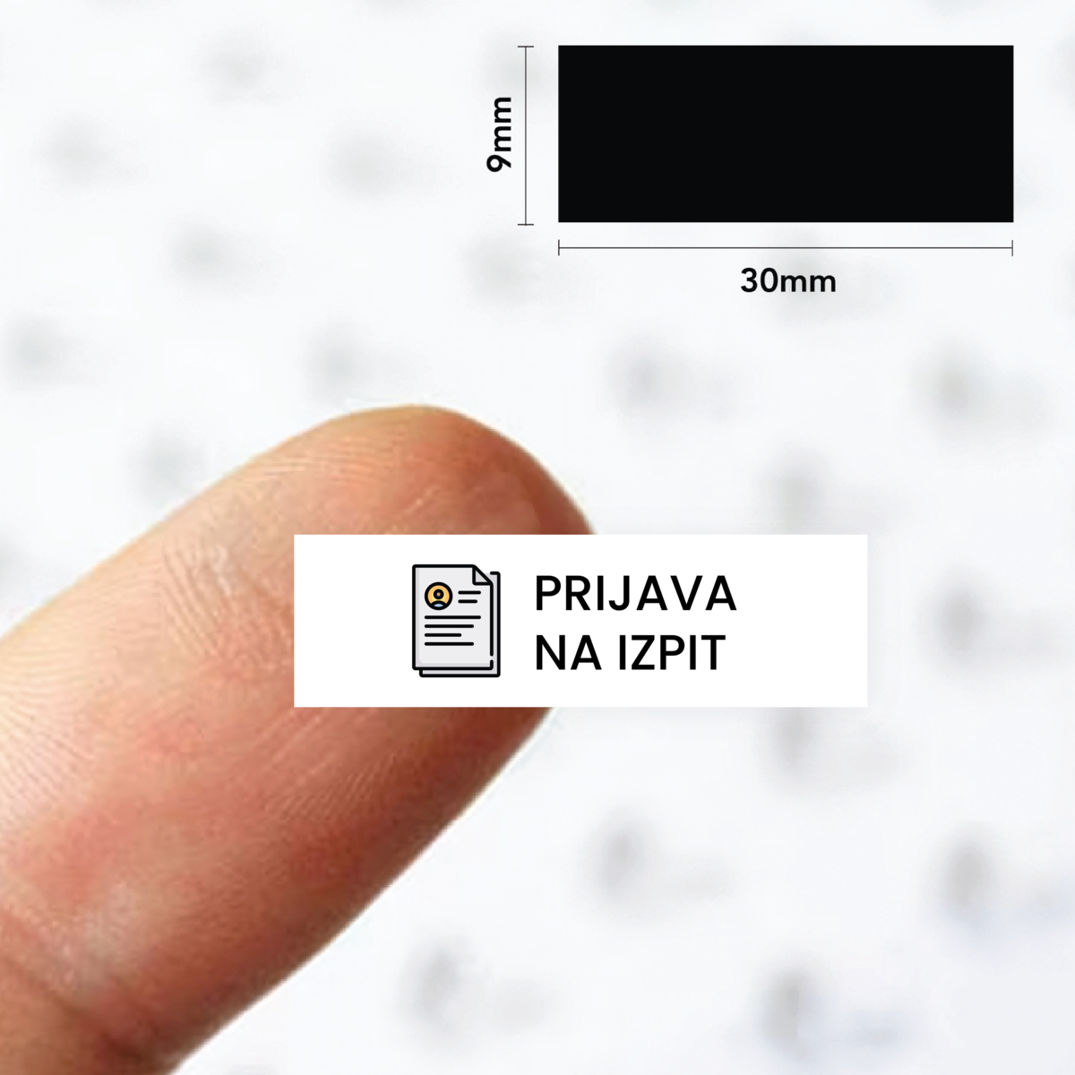 Nalepke z besedilom | prijava na izpit