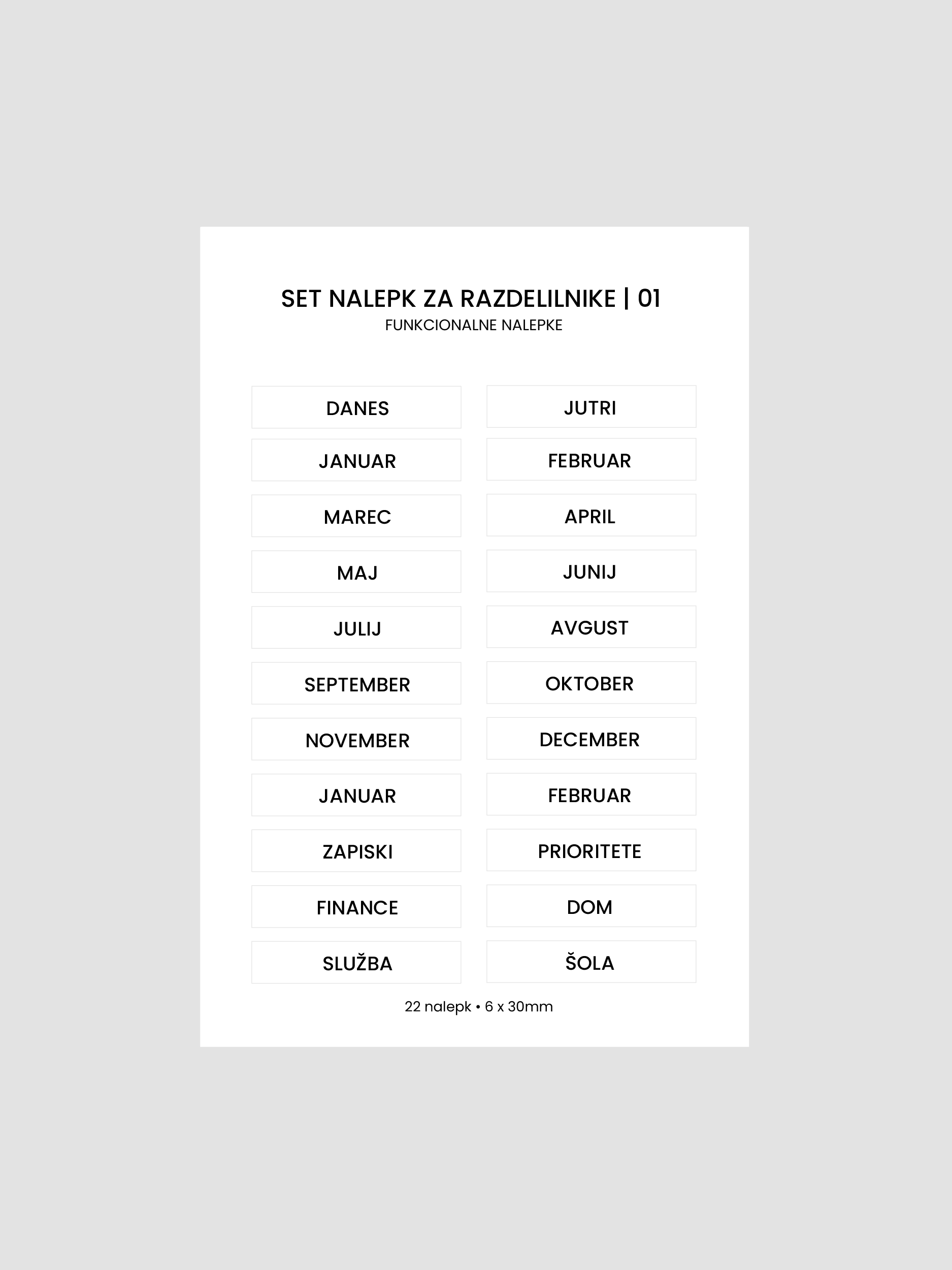 Set nalepk za razdelilnike | 01
