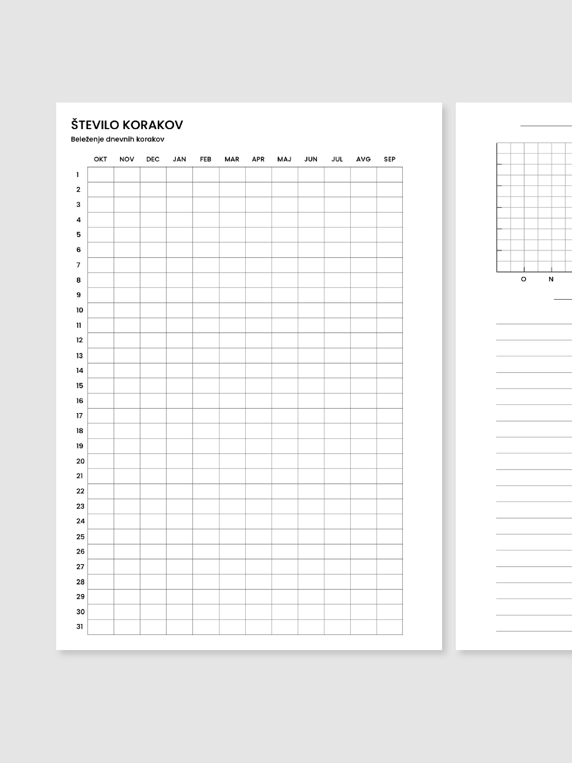 Število korakov | A5 inserti