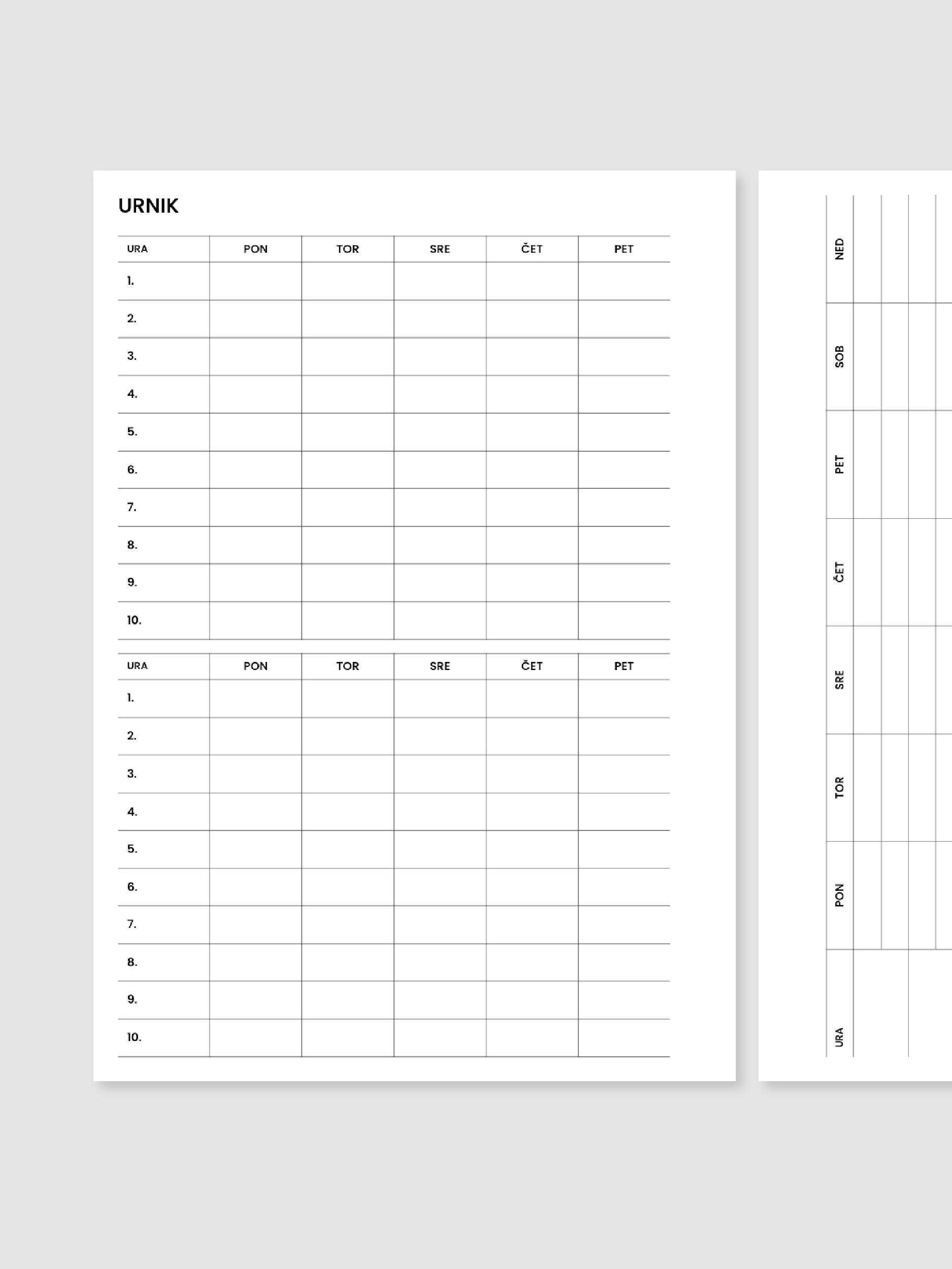 Urnik(3x) | A5 inserti