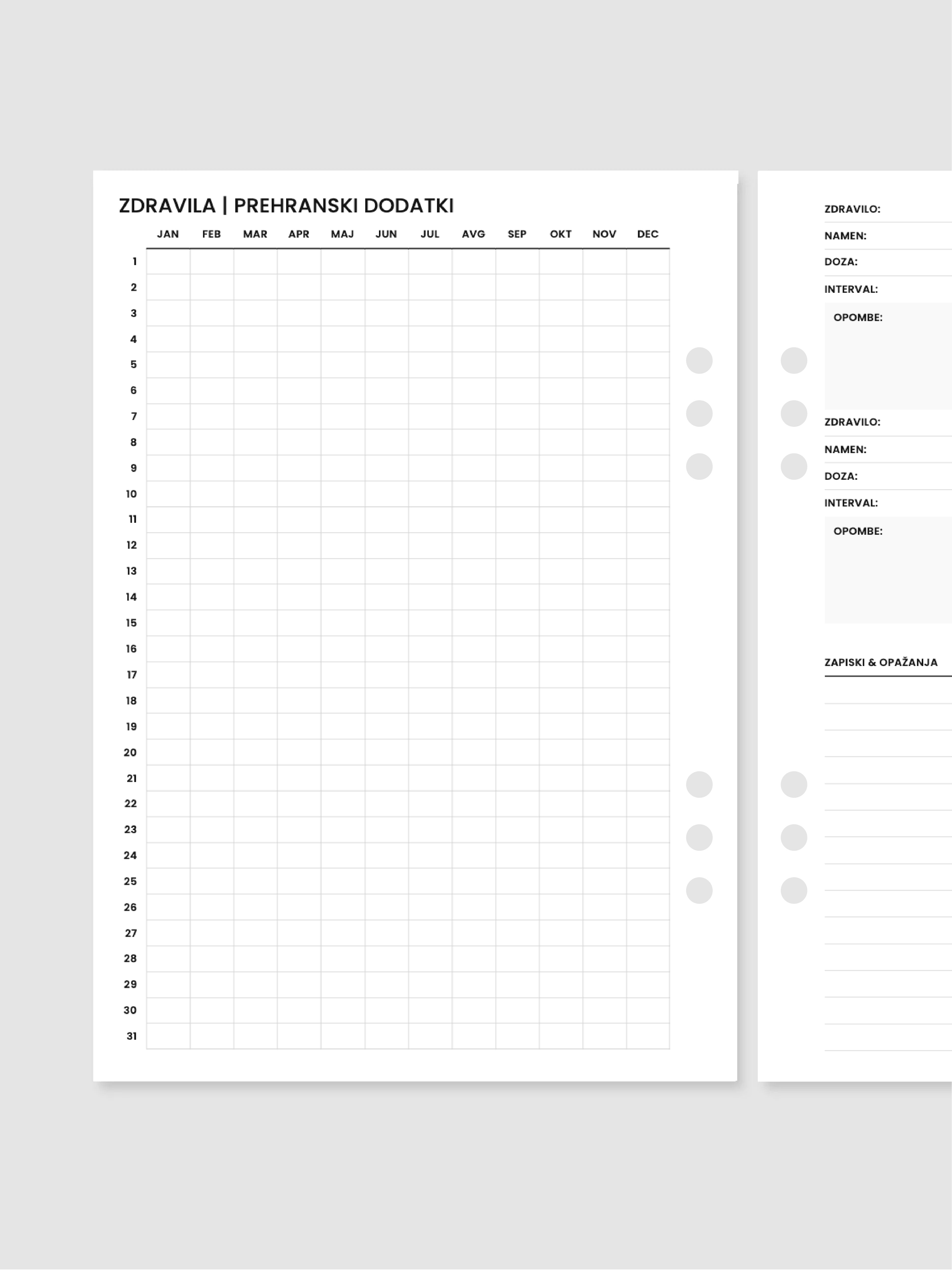 Zdravila | A5 inserti