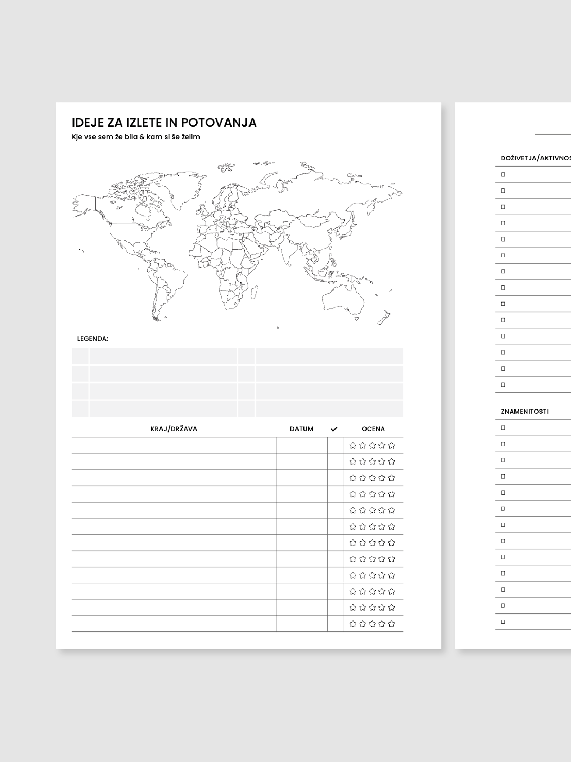 Zemljevid & potovanja | A5 inserti